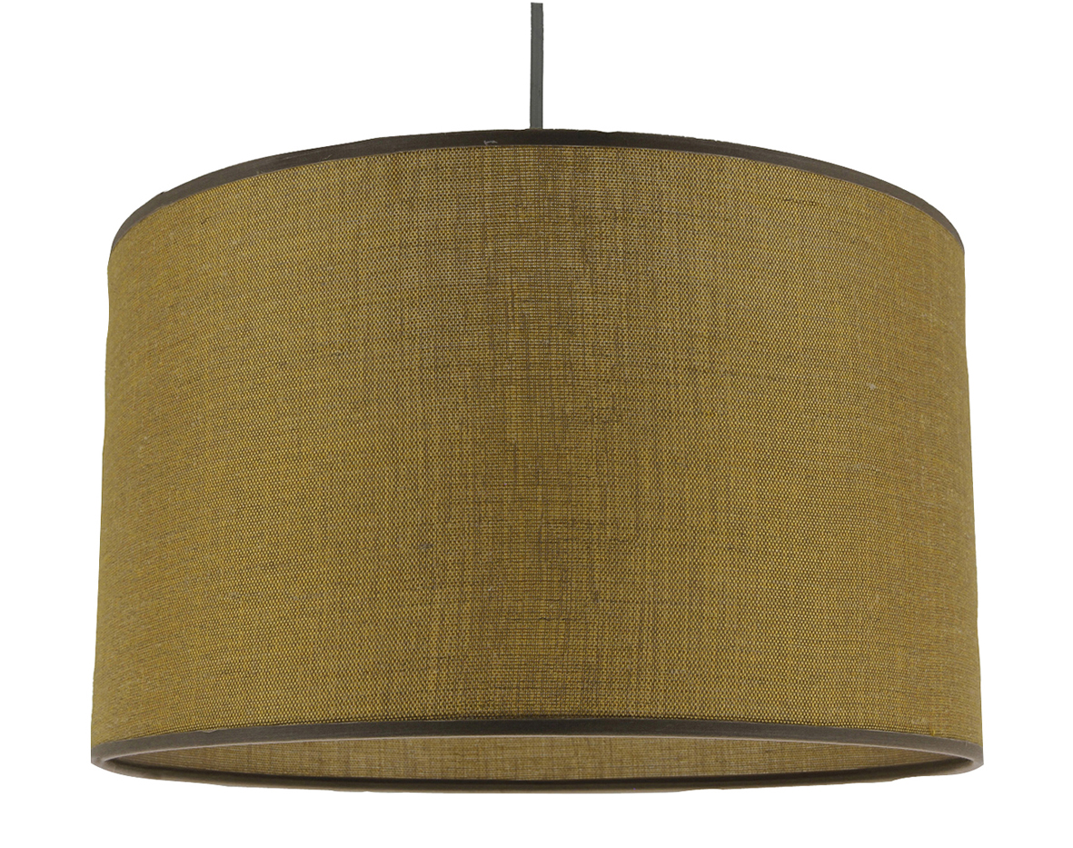 Suspension cylindre tissu Barbara Jaune moutarde