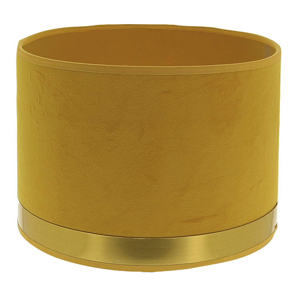 Abat-jour cylindre Art Déco jaune et laiton