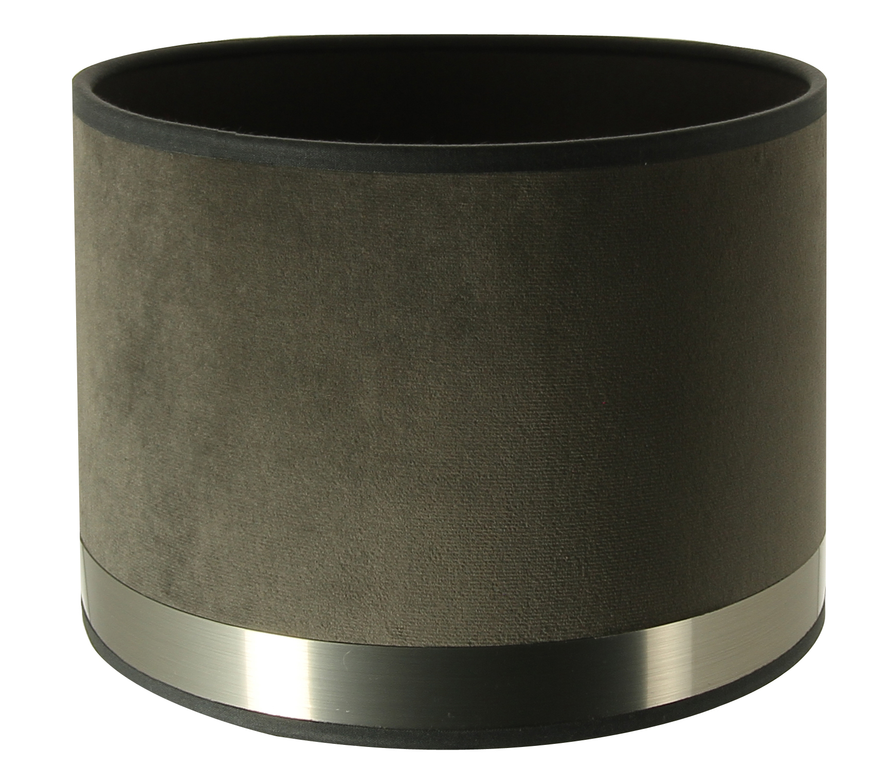 Abat-jour cylindre Art Déco gris et acier brossé