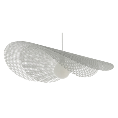 Suspension métal Double Voile 77 cm blanche